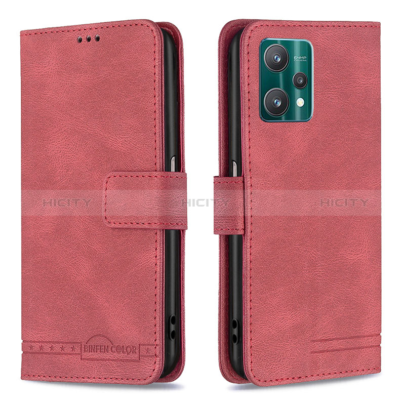 Handytasche Stand Schutzhülle Flip Leder Hülle B05F für Realme 9 5G Rot