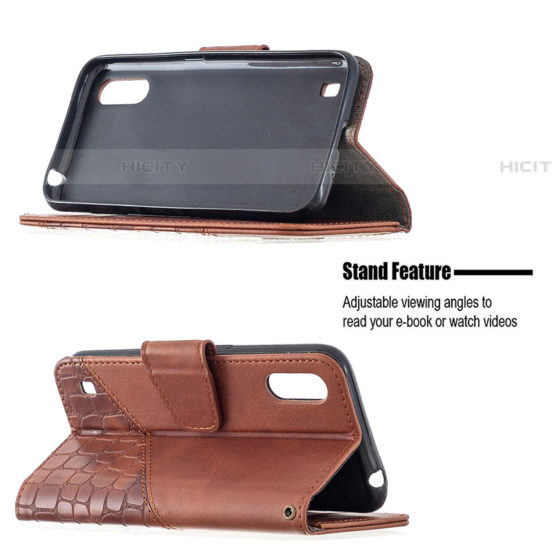 Handytasche Stand Schutzhülle Flip Leder Hülle B05F für Samsung Galaxy A01 SM-A015 groß