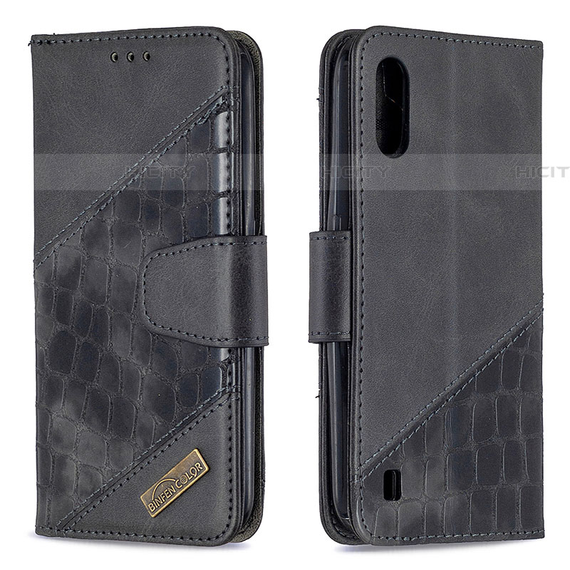 Handytasche Stand Schutzhülle Flip Leder Hülle B05F für Samsung Galaxy A01 SM-A015 groß