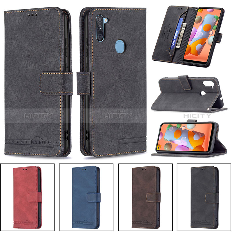 Handytasche Stand Schutzhülle Flip Leder Hülle B05F für Samsung Galaxy A11 groß