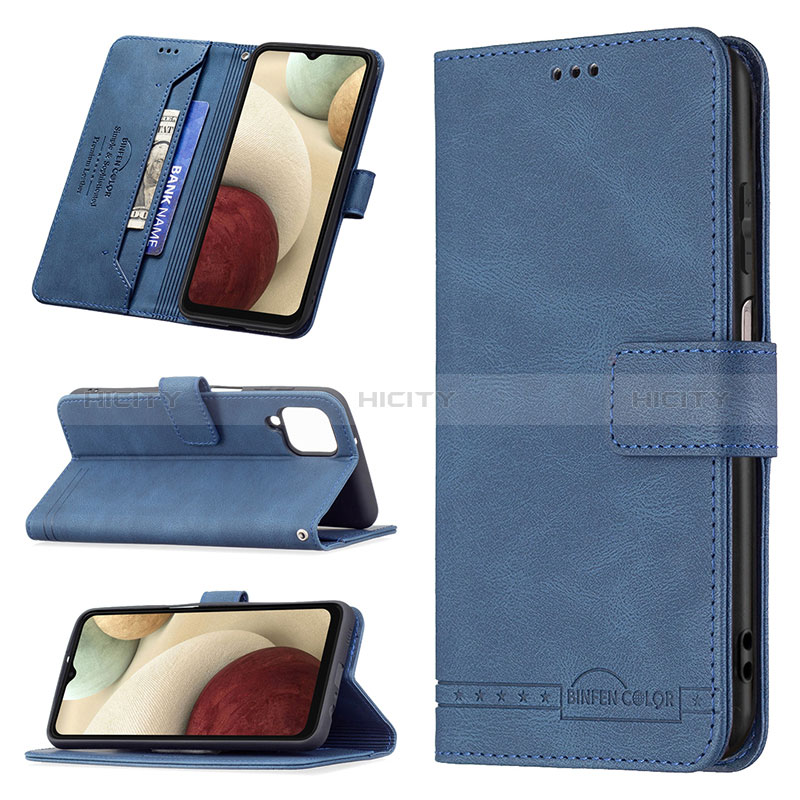 Handytasche Stand Schutzhülle Flip Leder Hülle B05F für Samsung Galaxy A12 groß