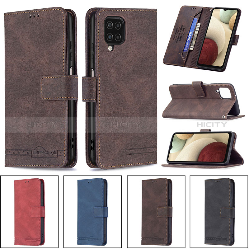 Handytasche Stand Schutzhülle Flip Leder Hülle B05F für Samsung Galaxy A12 Nacho