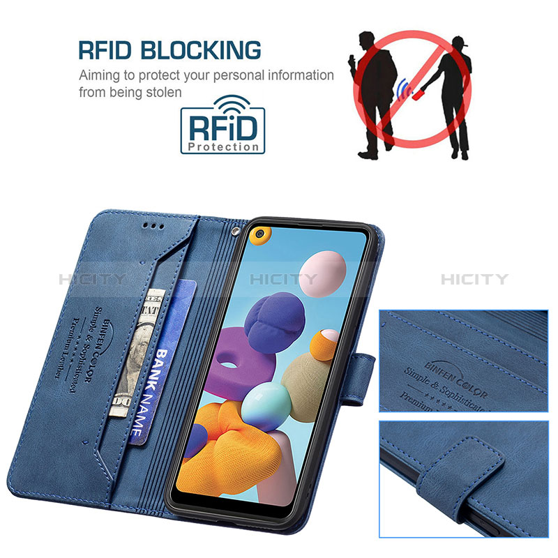 Handytasche Stand Schutzhülle Flip Leder Hülle B05F für Samsung Galaxy A21