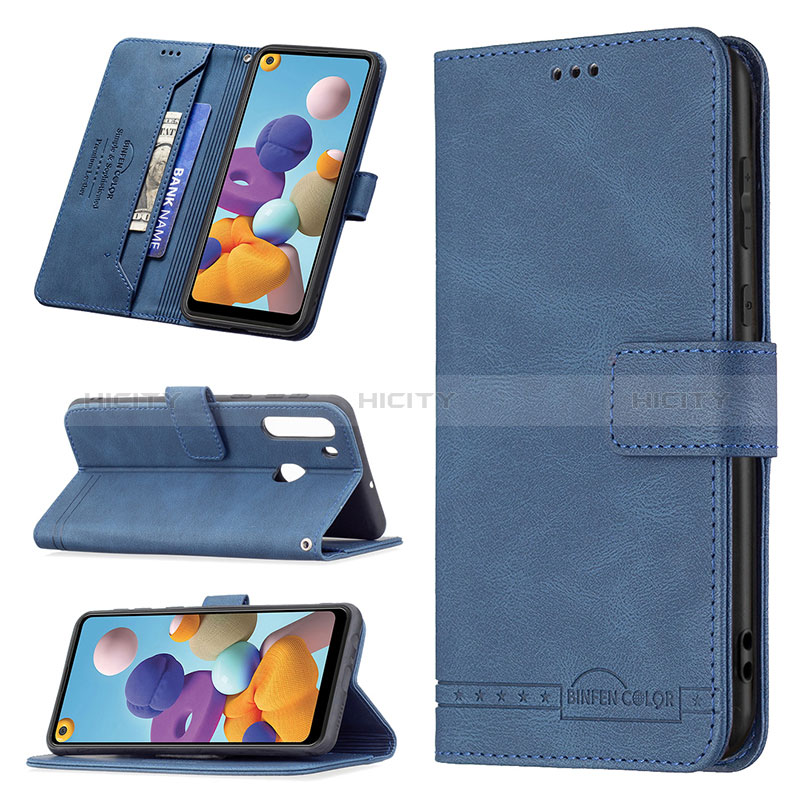 Handytasche Stand Schutzhülle Flip Leder Hülle B05F für Samsung Galaxy A21