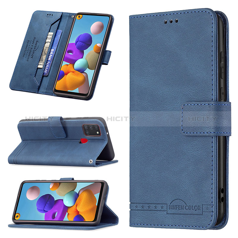 Handytasche Stand Schutzhülle Flip Leder Hülle B05F für Samsung Galaxy A21s