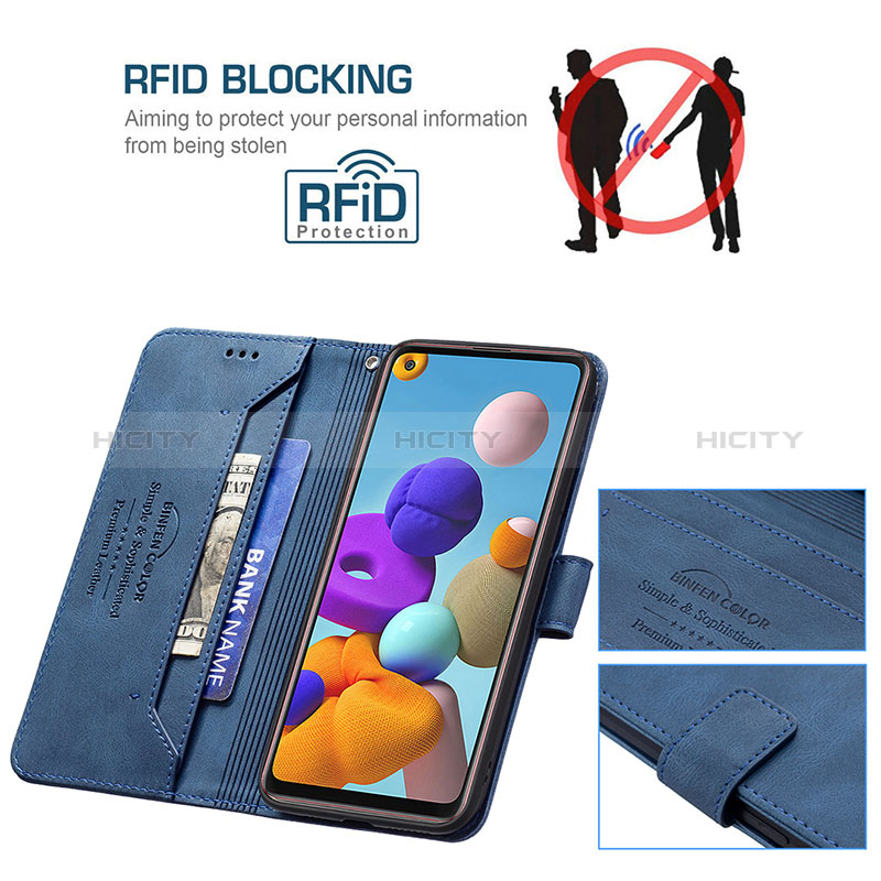 Handytasche Stand Schutzhülle Flip Leder Hülle B05F für Samsung Galaxy A21s