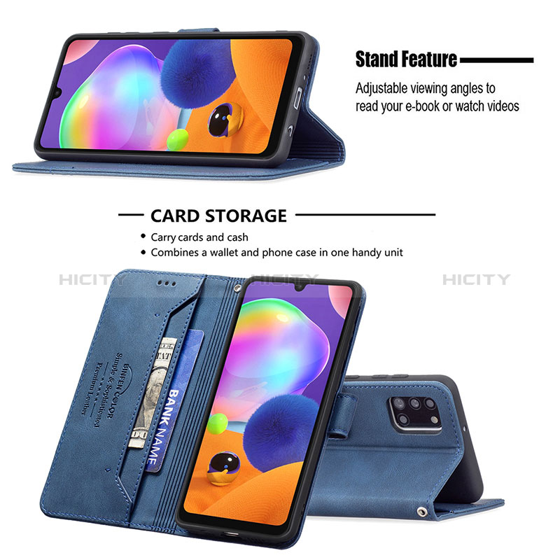 Handytasche Stand Schutzhülle Flip Leder Hülle B05F für Samsung Galaxy A31