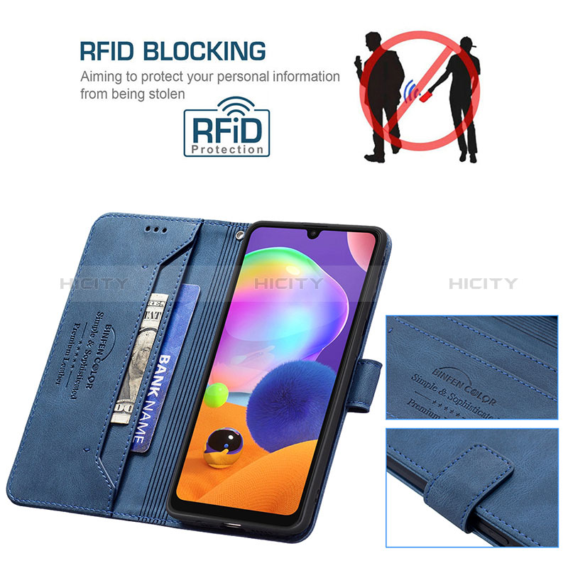 Handytasche Stand Schutzhülle Flip Leder Hülle B05F für Samsung Galaxy A31 groß