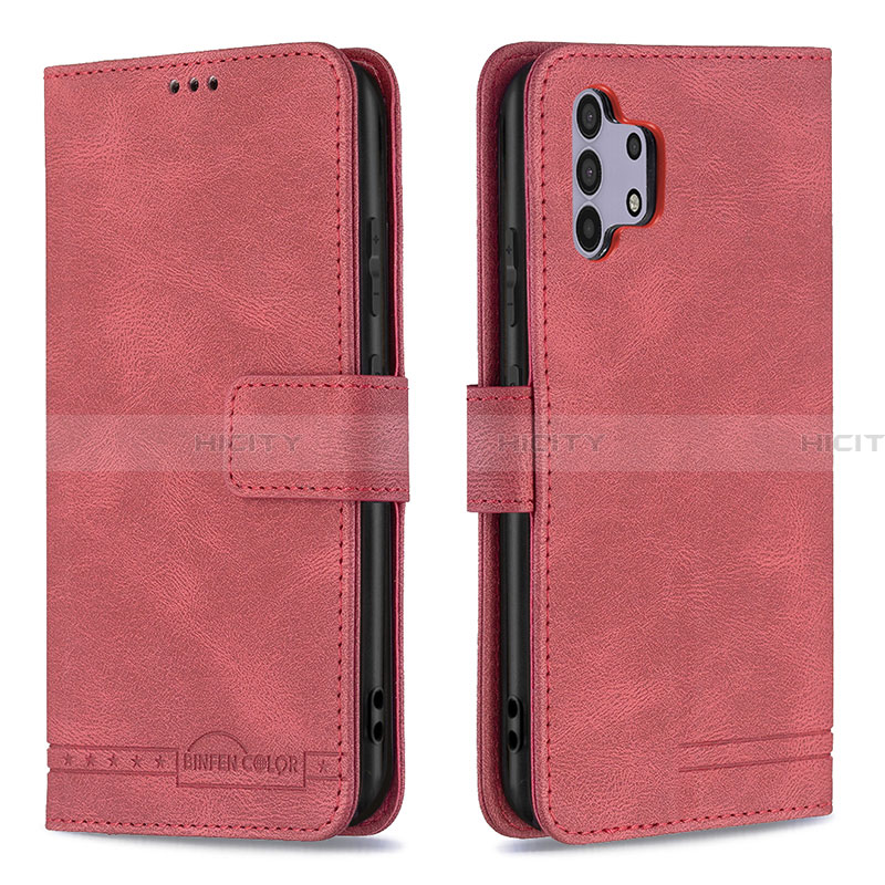 Handytasche Stand Schutzhülle Flip Leder Hülle B05F für Samsung Galaxy A32 5G Rot Plus