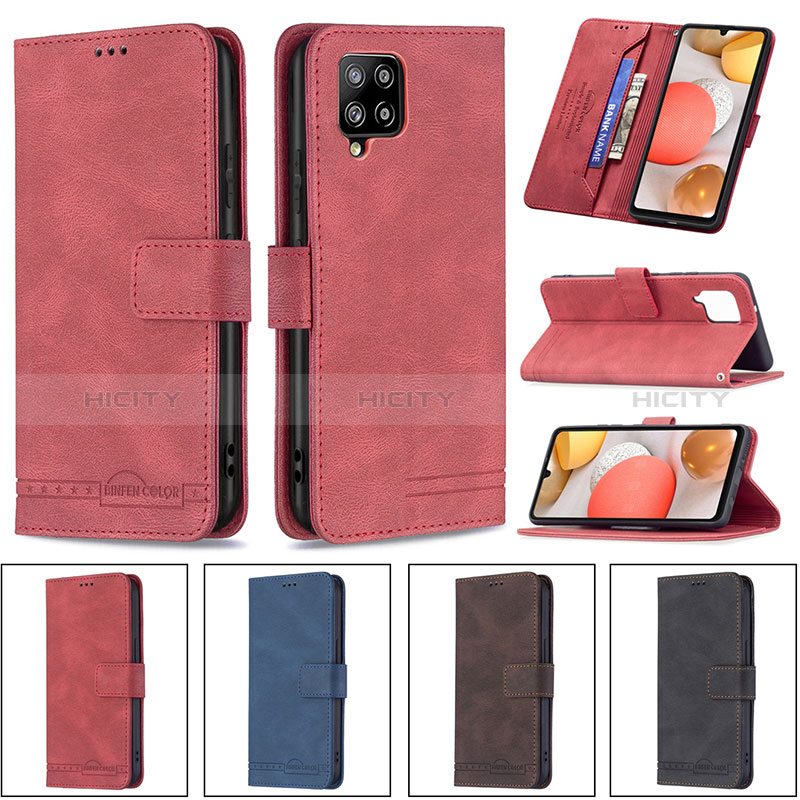 Handytasche Stand Schutzhülle Flip Leder Hülle B05F für Samsung Galaxy A42 5G groß