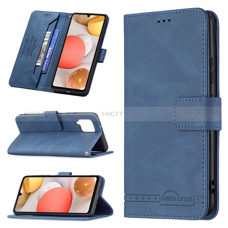 Handytasche Stand Schutzhülle Flip Leder Hülle B05F für Samsung Galaxy A42 5G groß