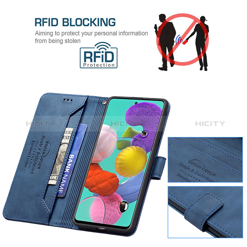 Handytasche Stand Schutzhülle Flip Leder Hülle B05F für Samsung Galaxy A51 5G groß