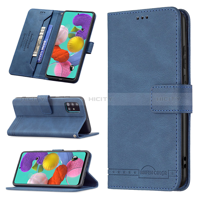 Handytasche Stand Schutzhülle Flip Leder Hülle B05F für Samsung Galaxy A51 5G groß