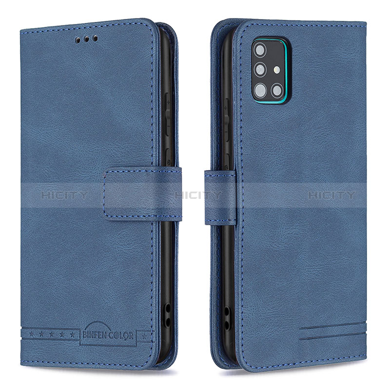 Handytasche Stand Schutzhülle Flip Leder Hülle B05F für Samsung Galaxy A51 5G Blau Plus