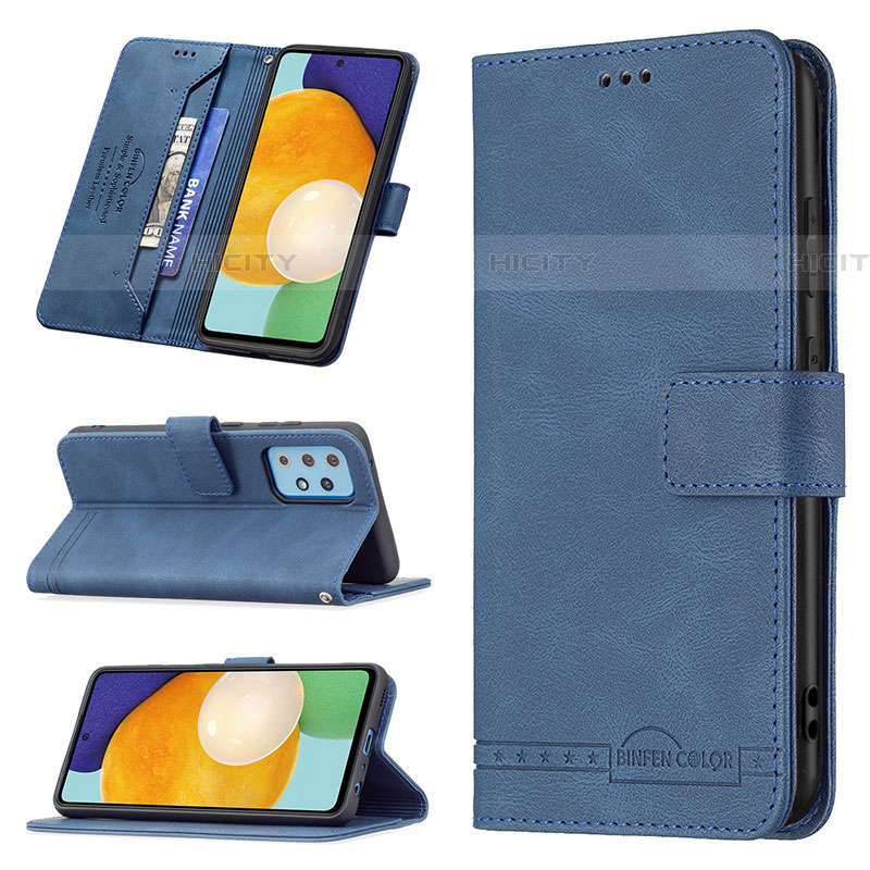 Handytasche Stand Schutzhülle Flip Leder Hülle B05F für Samsung Galaxy A52 4G groß