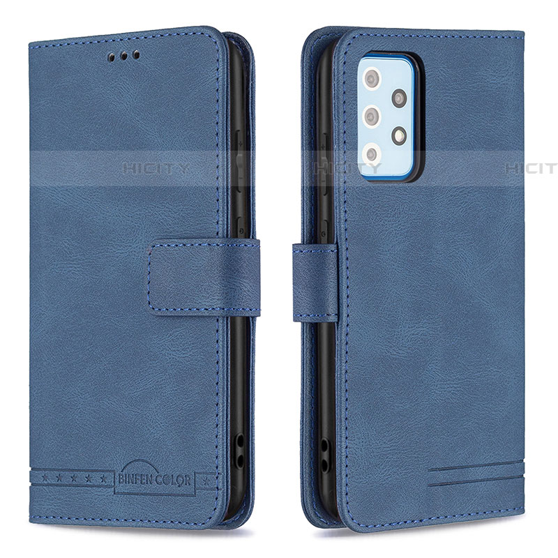 Handytasche Stand Schutzhülle Flip Leder Hülle B05F für Samsung Galaxy A52 4G Blau Plus