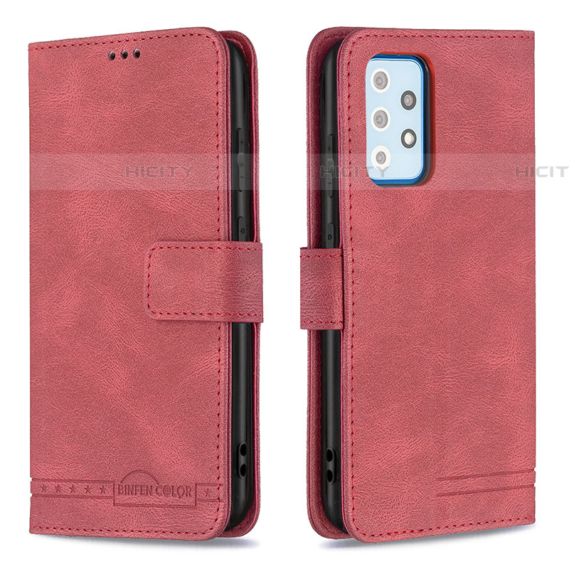 Handytasche Stand Schutzhülle Flip Leder Hülle B05F für Samsung Galaxy A52 4G Rot