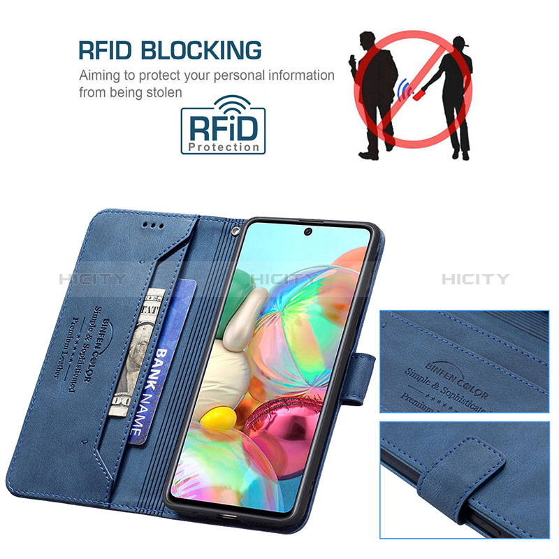 Handytasche Stand Schutzhülle Flip Leder Hülle B05F für Samsung Galaxy A71 4G A715 groß