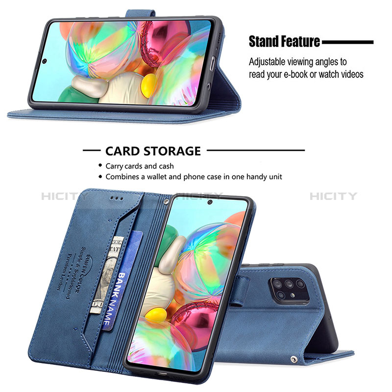 Handytasche Stand Schutzhülle Flip Leder Hülle B05F für Samsung Galaxy A71 5G