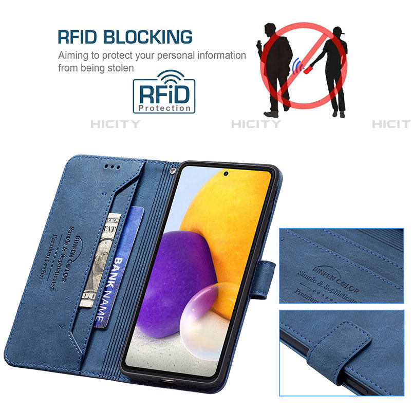 Handytasche Stand Schutzhülle Flip Leder Hülle B05F für Samsung Galaxy A72 4G groß