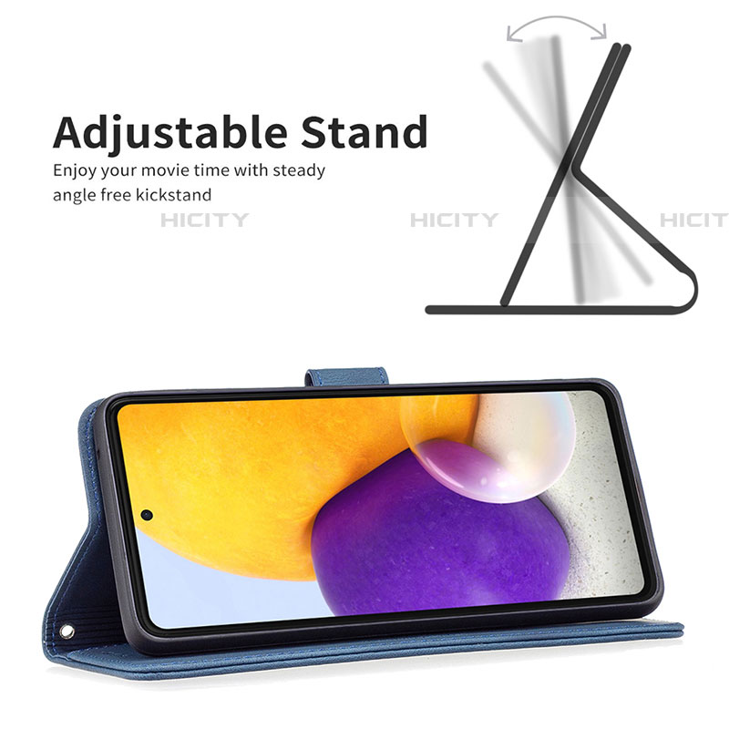 Handytasche Stand Schutzhülle Flip Leder Hülle B05F für Samsung Galaxy A73 5G groß