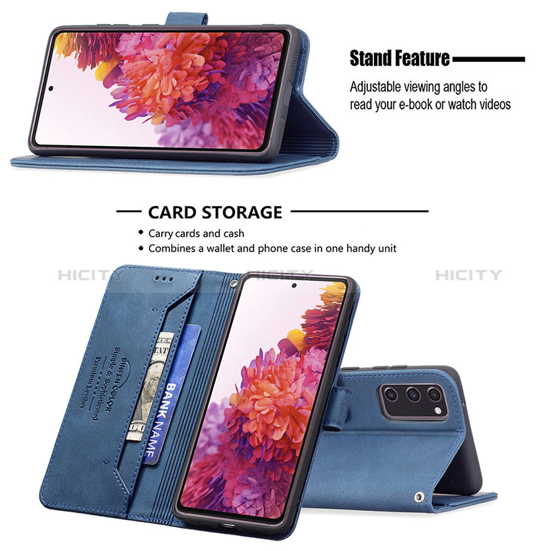 Handytasche Stand Schutzhülle Flip Leder Hülle B05F für Samsung Galaxy S20 FE (2022) 5G groß