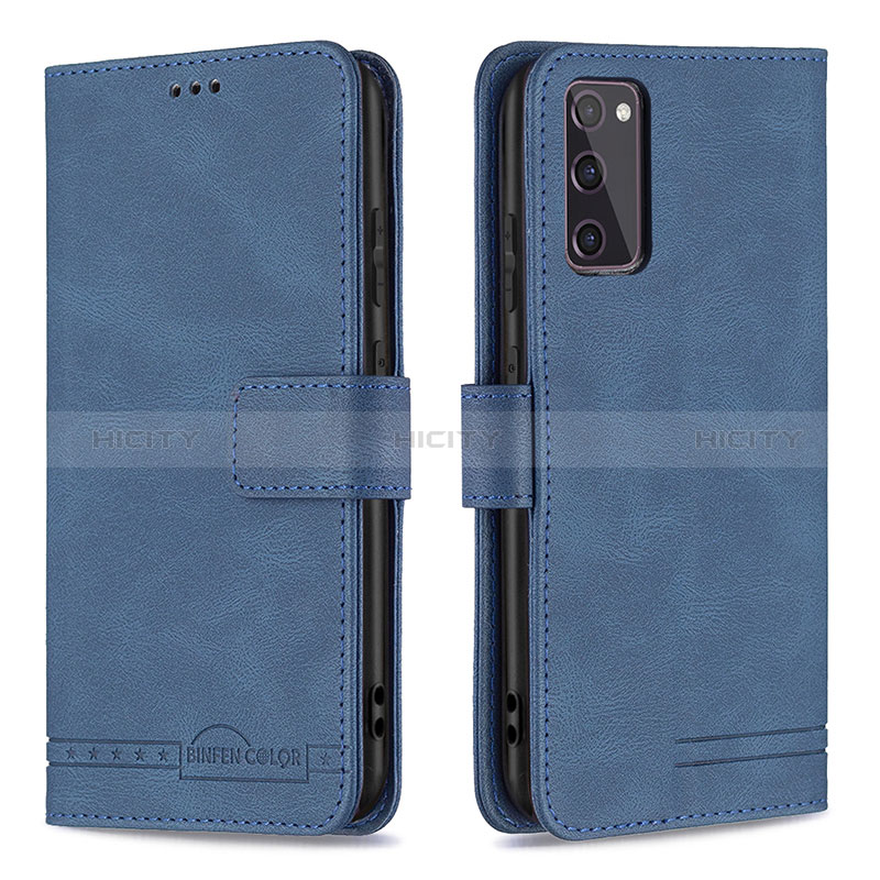 Handytasche Stand Schutzhülle Flip Leder Hülle B05F für Samsung Galaxy S20 FE 4G Blau