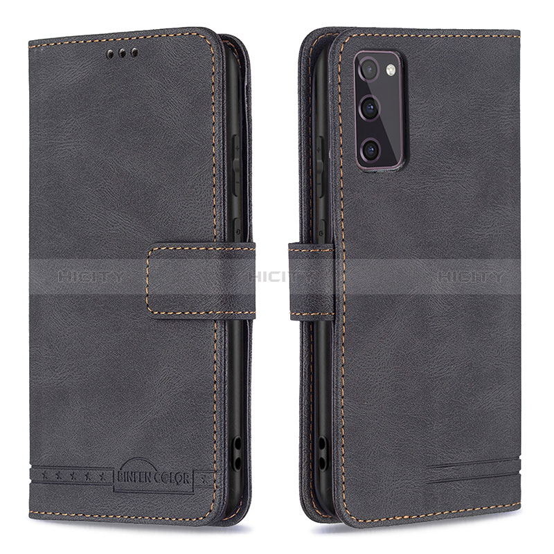 Handytasche Stand Schutzhülle Flip Leder Hülle B05F für Samsung Galaxy S20 Lite 5G Schwarz