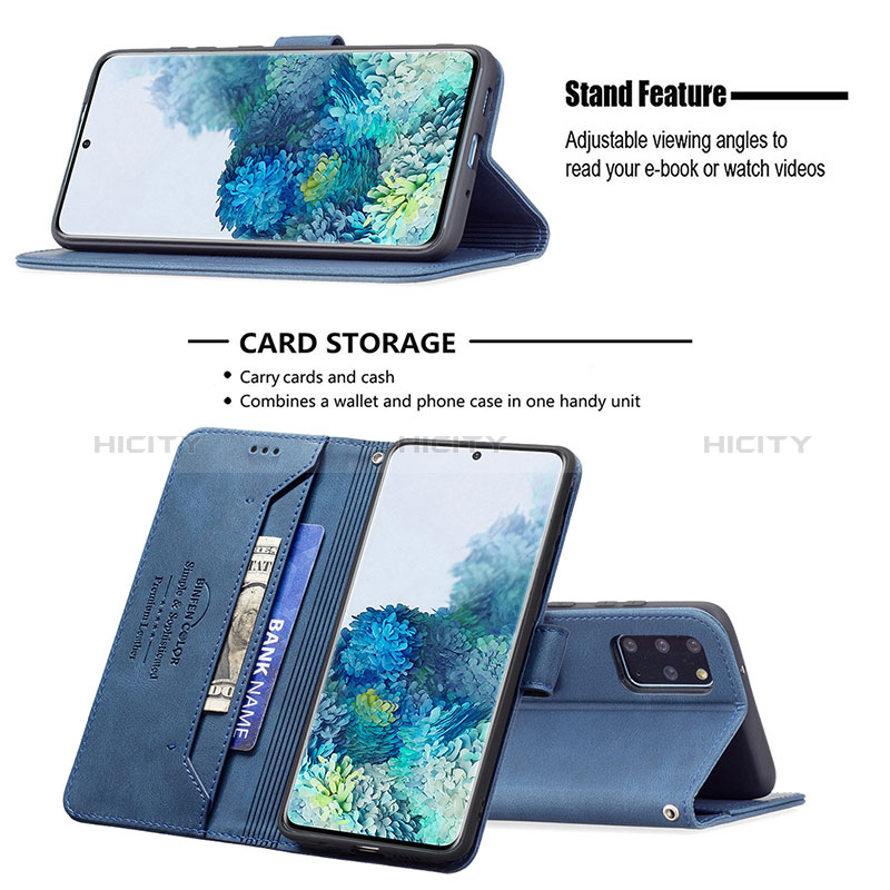 Handytasche Stand Schutzhülle Flip Leder Hülle B05F für Samsung Galaxy S20 Plus 5G groß