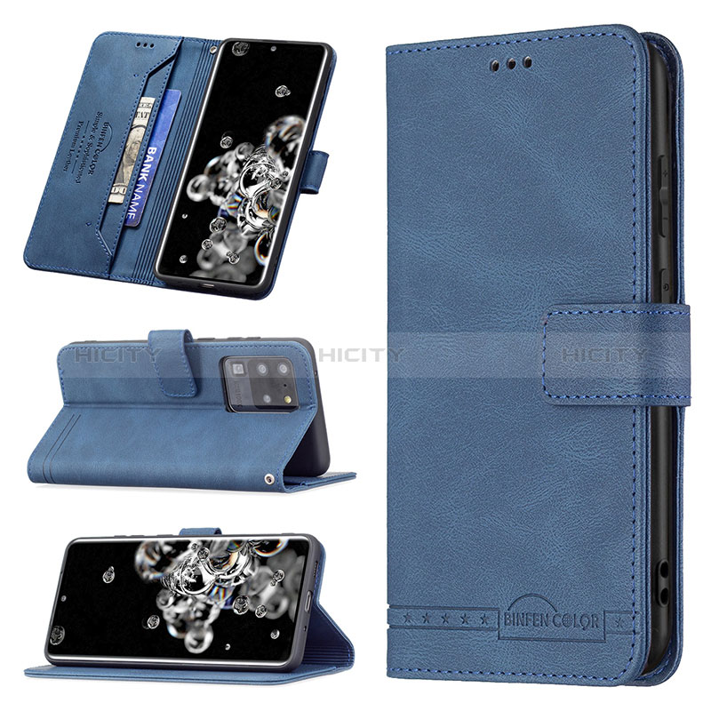 Handytasche Stand Schutzhülle Flip Leder Hülle B05F für Samsung Galaxy S20 Ultra groß