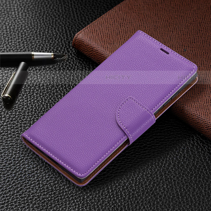 Handytasche Stand Schutzhülle Flip Leder Hülle B05F für Samsung Galaxy S21 Ultra 5G Violett Plus