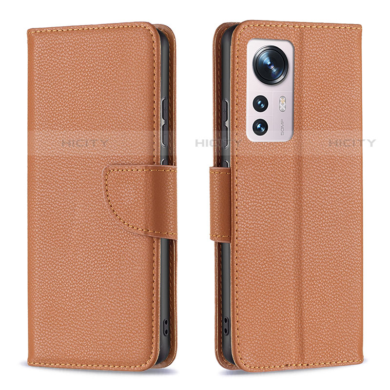 Handytasche Stand Schutzhülle Flip Leder Hülle B05F für Xiaomi Mi 12 Pro 5G Braun