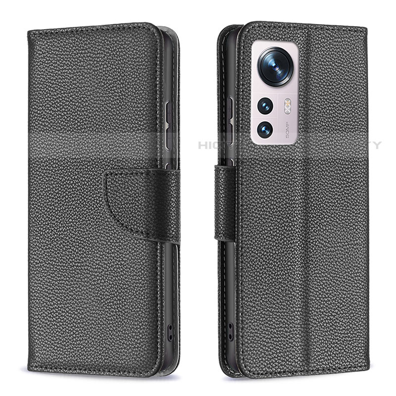 Handytasche Stand Schutzhülle Flip Leder Hülle B05F für Xiaomi Mi 12 Pro 5G Schwarz