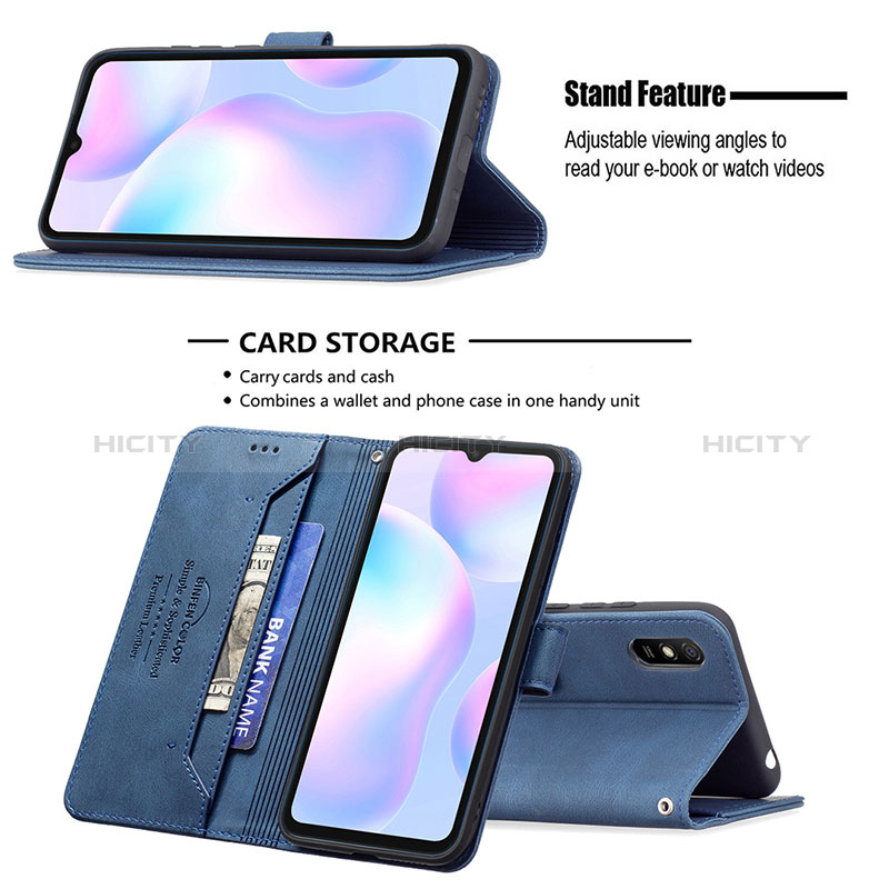 Handytasche Stand Schutzhülle Flip Leder Hülle B05F für Xiaomi Redmi 9A groß