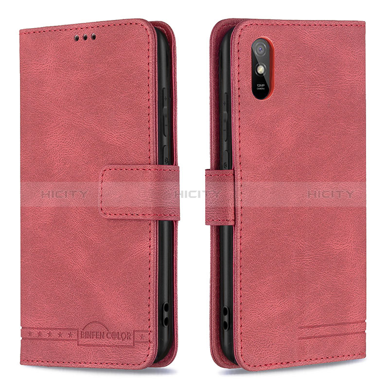 Handytasche Stand Schutzhülle Flip Leder Hülle B05F für Xiaomi Redmi 9i Rot Plus