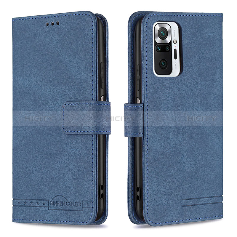 Handytasche Stand Schutzhülle Flip Leder Hülle B05F für Xiaomi Redmi Note 10 Pro 4G Blau Plus