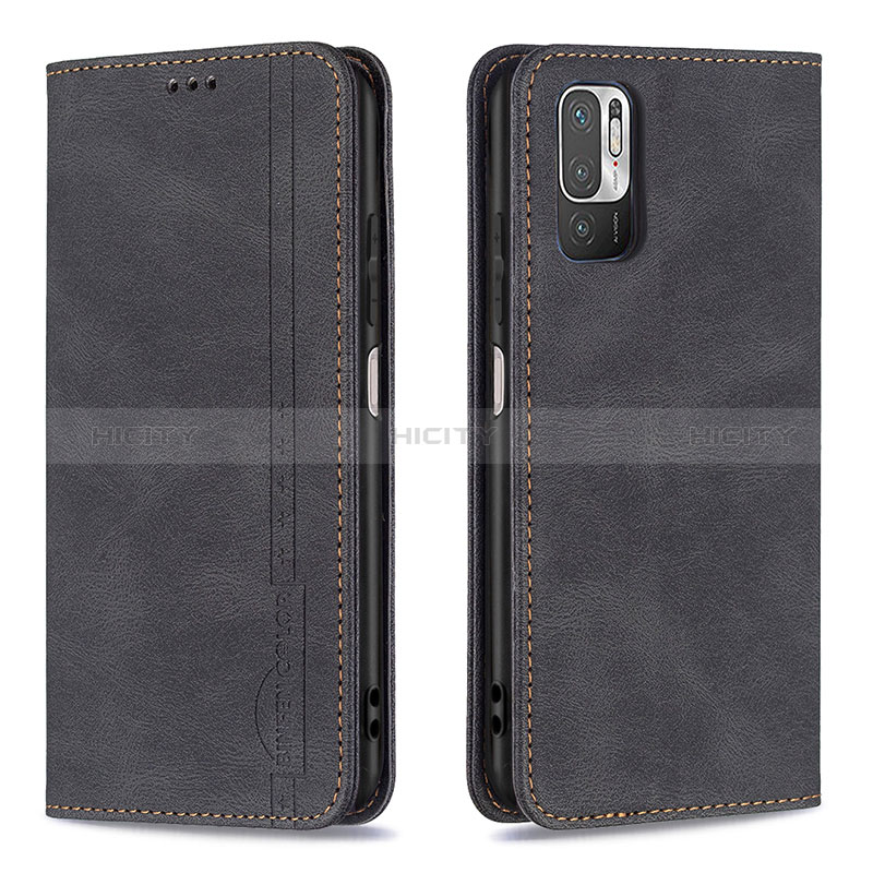 Handytasche Stand Schutzhülle Flip Leder Hülle B05F für Xiaomi Redmi Note 10T 5G Schwarz