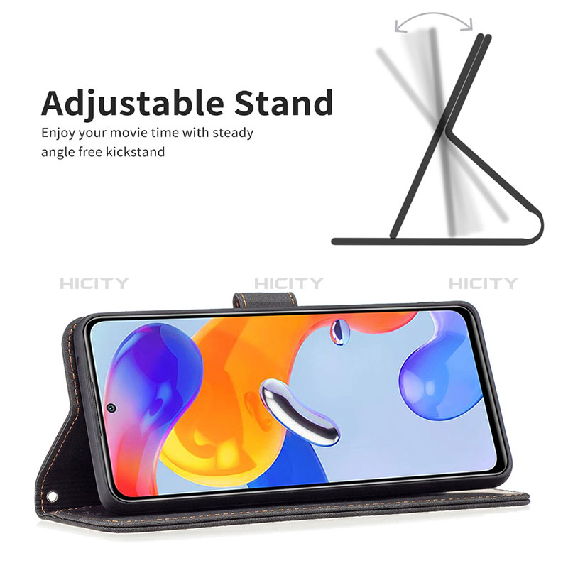 Handytasche Stand Schutzhülle Flip Leder Hülle B05F für Xiaomi Redmi Note 11 Pro 4G groß