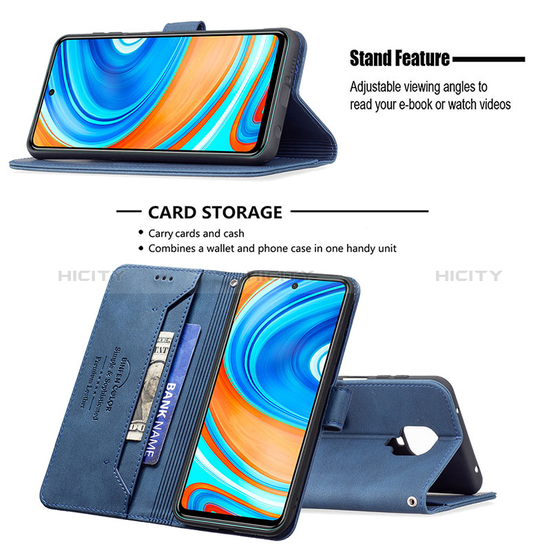 Handytasche Stand Schutzhülle Flip Leder Hülle B05F für Xiaomi Redmi Note 9 Pro Max groß