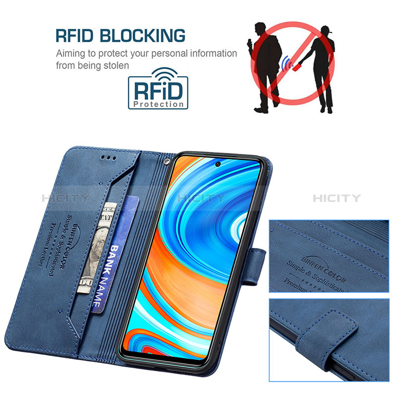 Handytasche Stand Schutzhülle Flip Leder Hülle B05F für Xiaomi Redmi Note 9 Pro Max groß