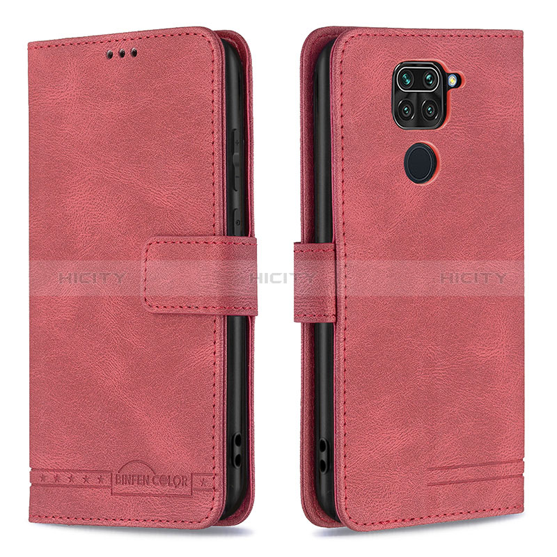 Handytasche Stand Schutzhülle Flip Leder Hülle B05F für Xiaomi Redmi Note 9 Rot