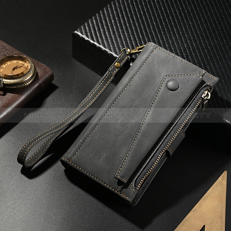 Handytasche Stand Schutzhülle Flip Leder Hülle B05S für Google Pixel 7 Pro 5G Schwarz