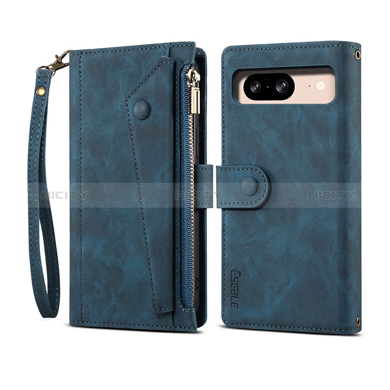 Handytasche Stand Schutzhülle Flip Leder Hülle B05S für Google Pixel 8 5G Blau