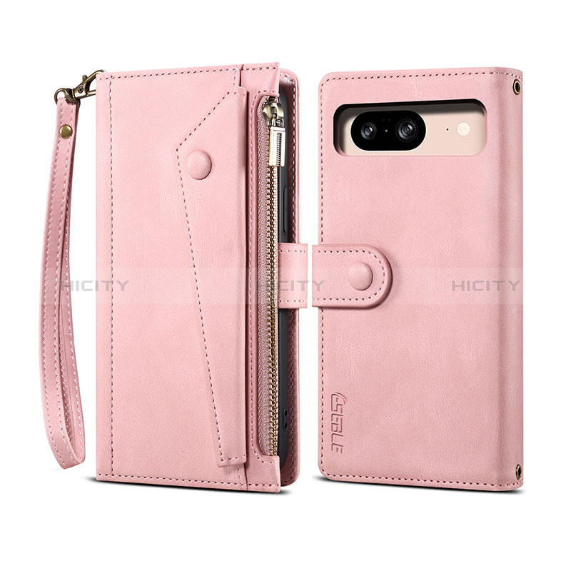 Handytasche Stand Schutzhülle Flip Leder Hülle B05S für Google Pixel 8 5G Rosegold