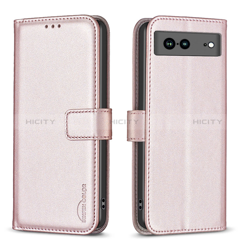 Handytasche Stand Schutzhülle Flip Leder Hülle B06F für Google Pixel 7a 5G Rosegold Plus