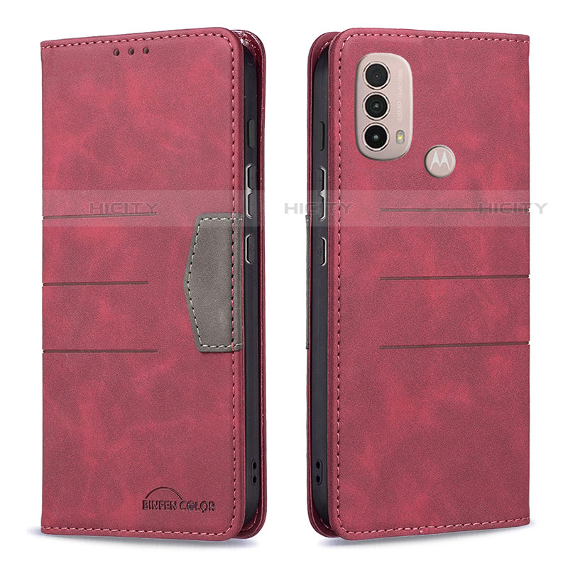 Handytasche Stand Schutzhülle Flip Leder Hülle B06F für Motorola Moto E20 Rot