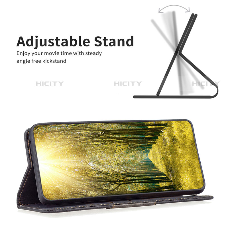 Handytasche Stand Schutzhülle Flip Leder Hülle B06F für Motorola Moto E32s groß