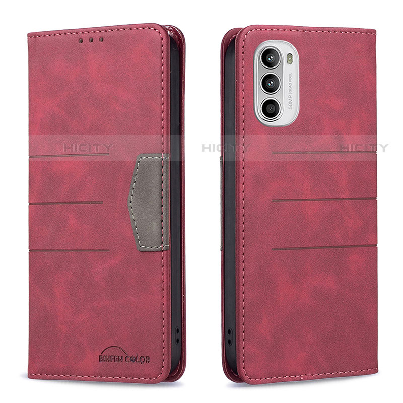 Handytasche Stand Schutzhülle Flip Leder Hülle B06F für Motorola Moto Edge (2022) 5G Rot Plus