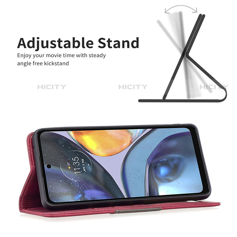 Handytasche Stand Schutzhülle Flip Leder Hülle B06F für Motorola Moto G22