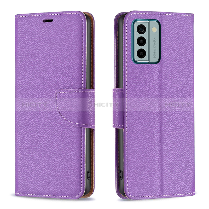 Handytasche Stand Schutzhülle Flip Leder Hülle B06F für Nokia G22 Violett